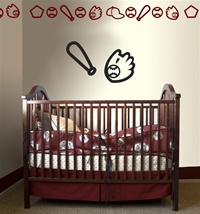 Baby Baseball wall decals stickers