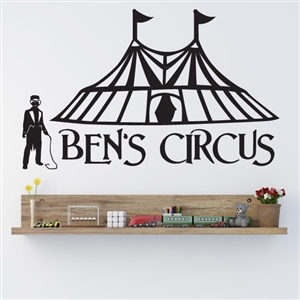 Custom Personalized Name and Circus Wall Decal Sticker - CircusCust01