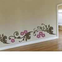 Curly Floral Bottom Border wall decal sticker