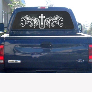 Gothic Cross Decorative Car or Wall decal Sticker