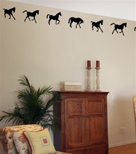 Playful Horse Border Wall Decals Stickers