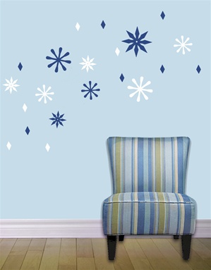 Modern Snowflake wall decals stickers