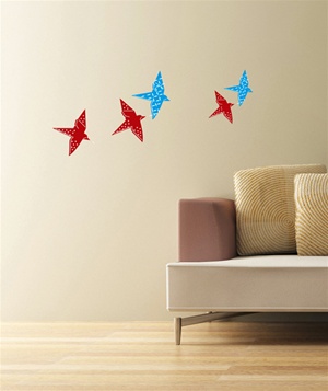 Origami bird wall decals stickers