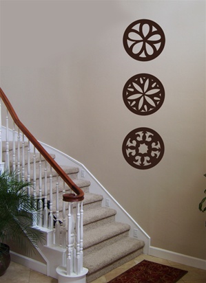Round ornamental wall decals stickers