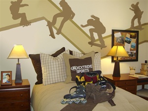 Skate Crooked wall decal sticker set