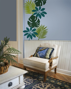 Tropical leaf wall decals stickers