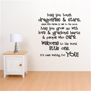 may you touch dragonflies & stars, dance with fairies and talk to the moon - Vinyl Wall Decal - Wall Quote - Wall Decor