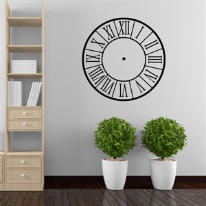 Roman Numeral Clock - Vinyl Wall Decal - Wall Quote - Wall Decor