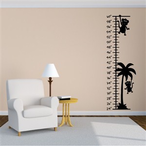 Growth Chart Monkeys - Vinyl Wall Decal - Wall Quote - Wall Decor