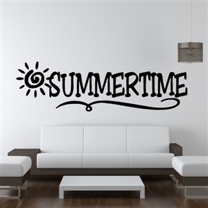 Summertime - Vinyl Wall Decal - Wall Quote - Wall Decor