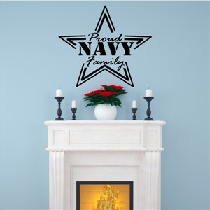 Proud Navy Family - Vinyl Wall Decal - Wall Quote - Wall Decor