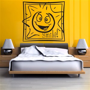 Smile Sun - Vinyl Wall Decal - Wall Quote - Wall Decor