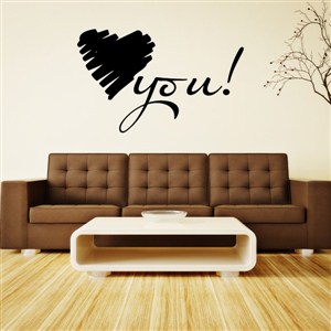 Love You! - Vinyl Wall Decal - Wall Quote - Wall Decor