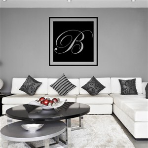 Square Frame Monogram - B - Vinyl Wall Decal - Wall Quote - Wall Decor