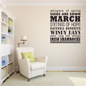 Match seeds are sown whispers of spring - Vinyl Wall Decal - Wall Quote - Wall Decor