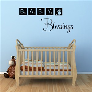 Baby Blessings - Vinyl Wall Decal - Wall Quote - Wall Decor