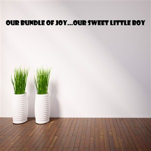 Our bundle of joy… our sweet little boy - Vinyl Wall Decal - Wall Quote - Wall Decor