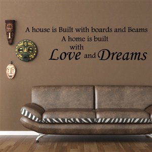 A house is built with boards and beams a home is built