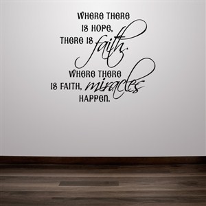 Where there is hope, there is faith. Where there is faith, miracles happen.