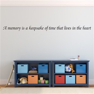 A memory is a keepsake of time that lives in the heart