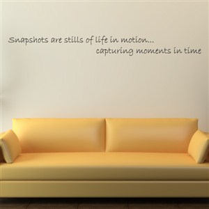 Snapshots are stills of life in motion … capturing moments in time