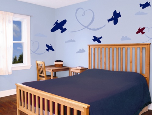 Home Décor Bedroom Nursery Decal Wall Art Sticker Picture Aeroplane Aircraft Plane Stickers - Aviation Wall Art Nursery