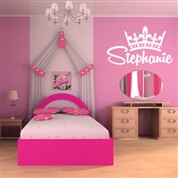 Custom Personalized Name and Crown Wall Decal Sticker - CrownCust02