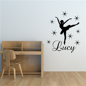 Custom Personalized Name and Dance Wall Decal Sticker - DanceCust002