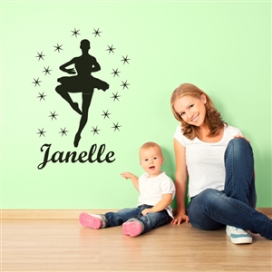 Custom Personalized Name and Dance Wall Decal Sticker - DanceCust004