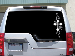 Elegant Cross car decal sticker