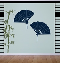 Asian Decorative Fans wall decals stickers