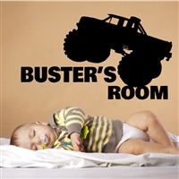 Custom Personalized Name and Truck Wall Decal Sticker - MonsterTruckCust03