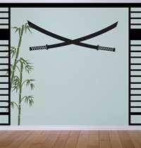 Samurai Bladed Swords wall decals stickers