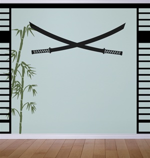 Samurai Bladed Swords wall decals stickers
