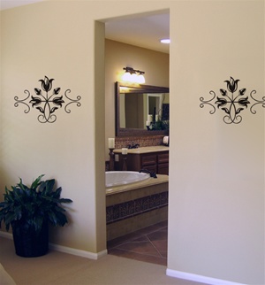 Ornamental Sconce iron-look wall decal sticker