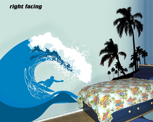 Surf S Up Ocean Wave Wall Decal Sticker - Ocean Wave Wall Decals