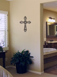 Stained Glass Cross Wall or Car Decal Sticker