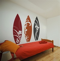 Surfboard wall decals stickers