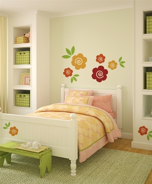 Swirly Flowers wall decals stickers