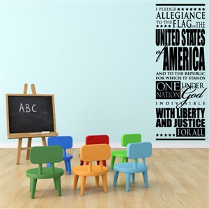 I pledge allegiance to the flag of the united states of america - Vinyl Wall Decal - Wall Quote - Wall Decor