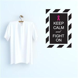 keep calm and fight on - Vinyl Wall Decal - Wall Quote - Wall Decor