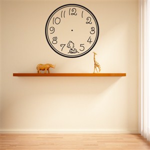Wall Clock Duck - Vinyl Wall Decal - Wall Quote - Wall Decor