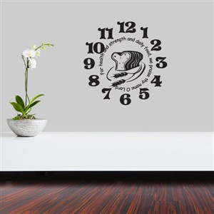 Wall Clock For Health and Strength and Daily Food - Vinyl Wall Decal - Wall Quote - Wall Decor