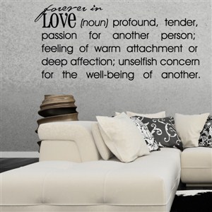 Forever in Love - Definition - Vinyl Wall Decal - Wall Quote - Wall Decor