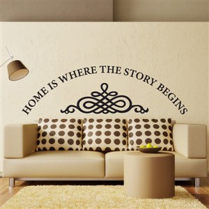 Home is where the story begins - Vinyl Wall Decal - Wall Quote - Wall Decor