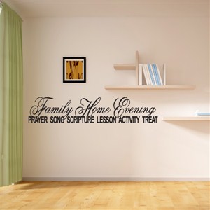 Family home evening prayer song scripture lesson activity - Vinyl Wall Decal - Wall Quote - Wall Decor
