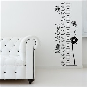 Growth Chart Butterflies - Vinyl Wall Decal - Wall Quote - Wall Decor