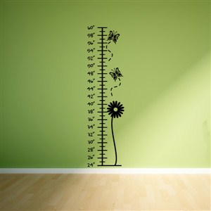 Growth Chart Butterflies - Vinyl Wall Decal - Wall Quote - Wall Decor