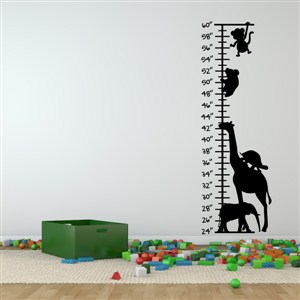 Growth Chart Animals - Vinyl Wall Decal - Wall Quote - Wall Decor