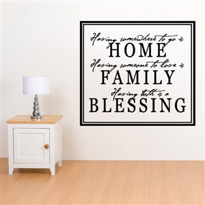 Home Family Blessing - Vinyl Wall Decal - Wall Quote - Wall Decor